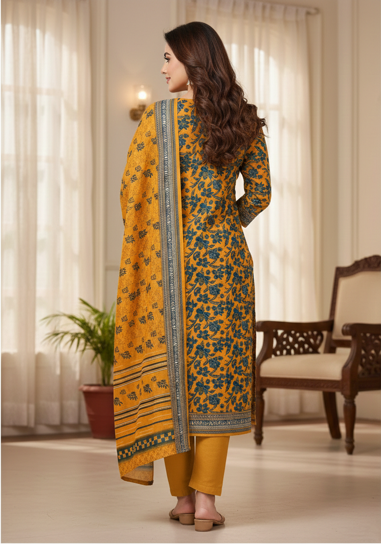 3PC Dyed Trouser-Simple Lawn