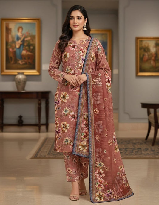 WomenUnstitched 3PC khaddar suits